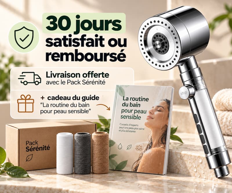 Pommeau de douche filtrant + Pack associé